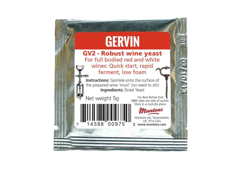 Gervin GV2 Robust Wine Yeast 5g