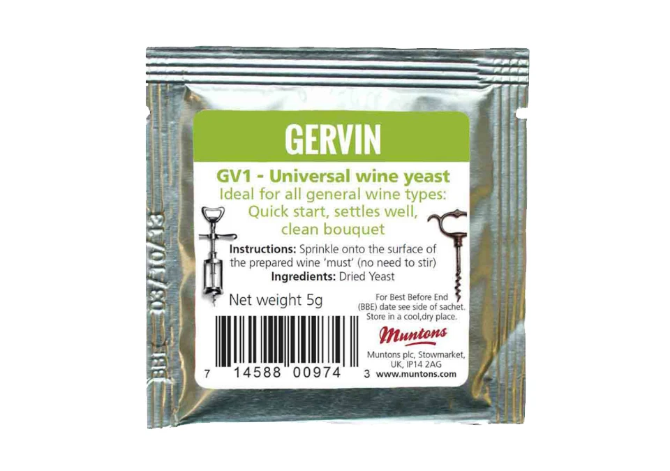 Gervin GV1 Universal Wine Yeast 5g