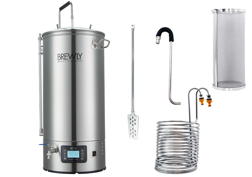 Brewly 40L Brewery with Chiller, Hop Spider, Paddle & Whirlpool