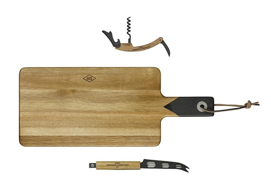 Cheese Board and Knife Set with Wine Opener